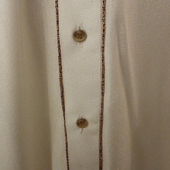 Designer Mens 100% Cotton Kurta Shalwar Pants 2PC Cream XL Pakistani Indian - Picture 3 of 7